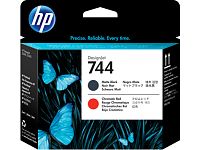 HP 744, Печатающая головка HP DesignJet, Черная матовая/Хроматическая красная